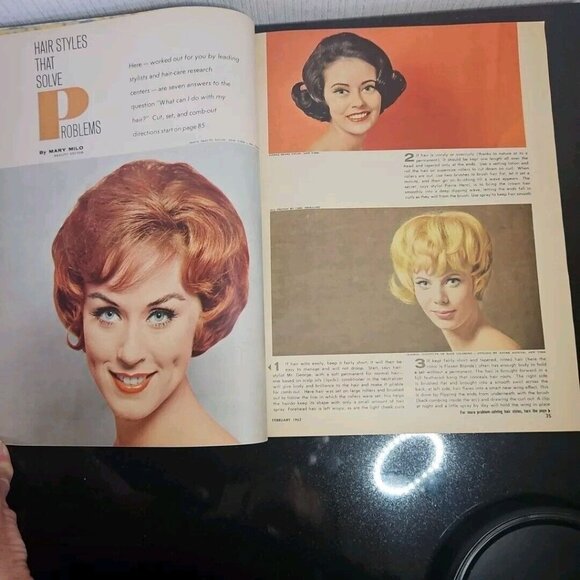 1962 Family Circle Magazine Spring Fashion Preview Cover Hairstyles Recipes - Picture 8 of 16